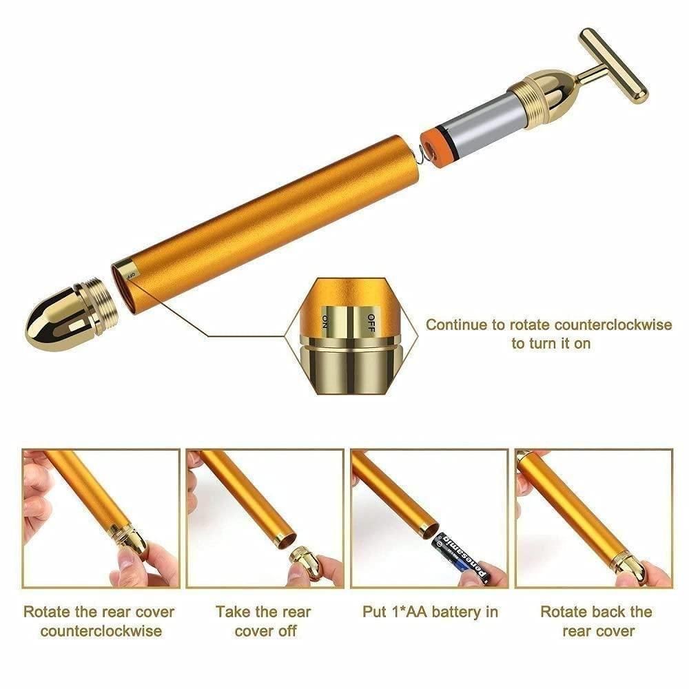 LuxeGlow 24K Gold Facial Massager